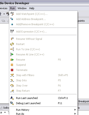 Men Run en perspectiva Debug