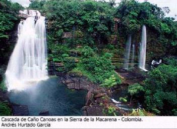 Cascada de Cao en Colombia